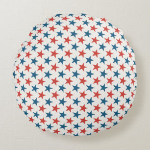 Cojín Redondo Patrióticas estrellas americanas patrón