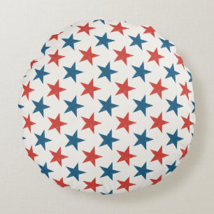 Cojín Redondo Patrióticas estrellas americanas patrón