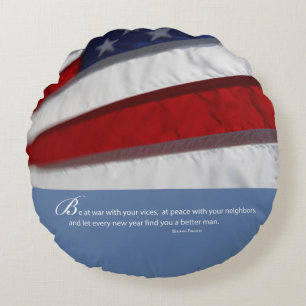Cojín Redondo Patriótico, Bandera Americana