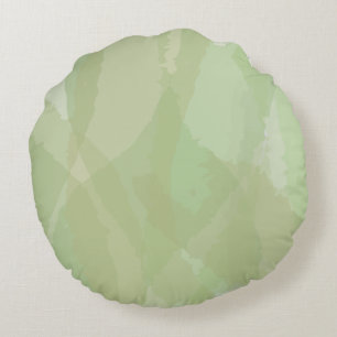 Cojín Redondo Patrón abstracto de acuarela verde, fresco y moder