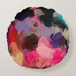 Cojín Redondo Patrón abstracto de arte digital. Dibujo manual mo