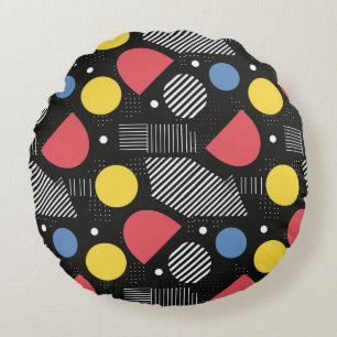 Cojín Redondo Patrón abstracto geométrico