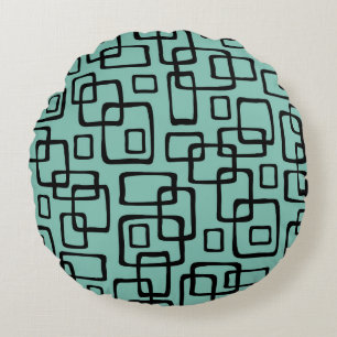 Cojín Redondo Patrón abstracto moderno del siglo medio retro