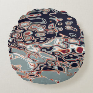 Cojín Redondo Patrón abstracto retro colorido negrita