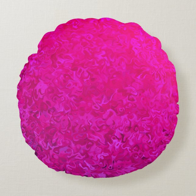 Cojín Redondo Patrón abstracto rosa elegante y moderno (Anverso)