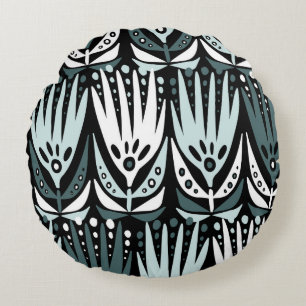 Cojín Redondo Patrón abstracto vintage moderno sin inconveniente
