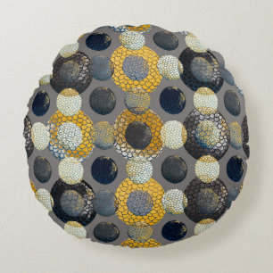 Cojín Redondo Patrón acuarela sin fisuras con geometri abstracto