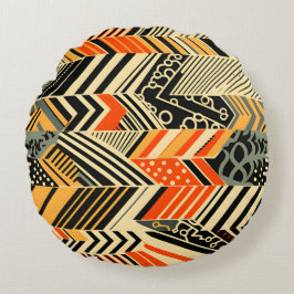 Cojín Redondo Patrón africano vibrante