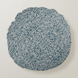 Cojín Redondo Patrón antiguo de desgaste deja fondo azul