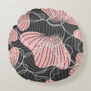 Cojín Redondo Patrón artístico colorido y abstracto, sin fisuras