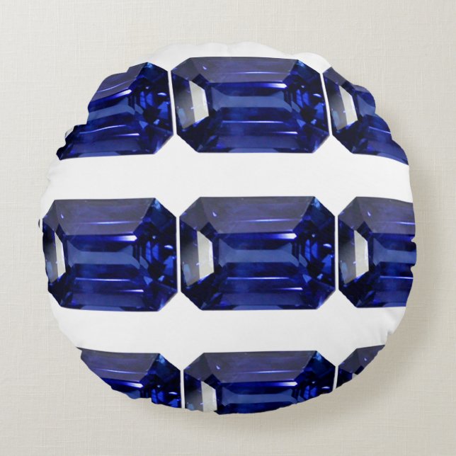 Cojín Redondo Patrón azul (Anverso)