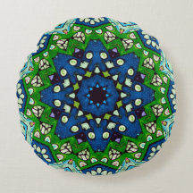 Patrón azul verde retro mosaico de Mandala