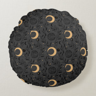 Cojín Redondo Patrón celeste de sol y luna