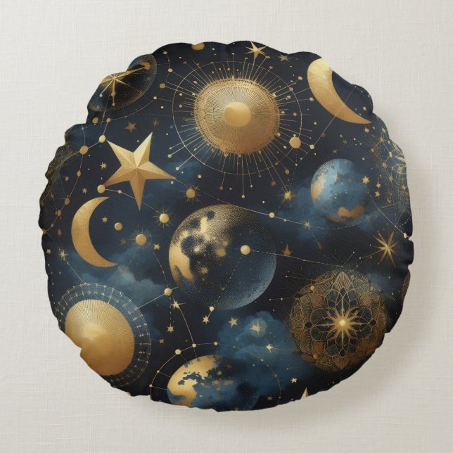 Cojín Redondo Patrón Celestial (Anverso)