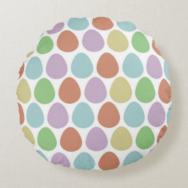 Cojín Redondo Patrón colorido de Huevos de Pascua