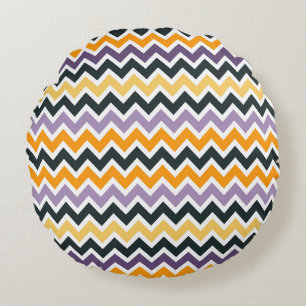 Cojín Redondo Patrón continuo de zigzag Chevron dinámico