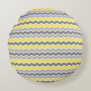 Cojín Redondo Patrón continuo de zigzag Chevron moderno