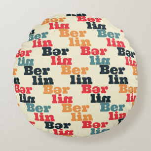 Cojín Redondo Patrón creativo de Berlín.