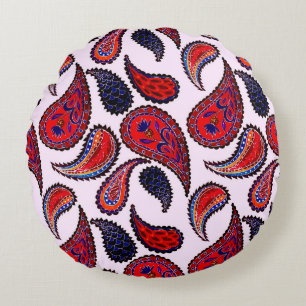 Cojín Redondo Patrón creativo y transparente con paisajes dibuja