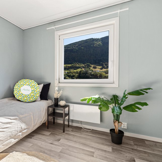 Cojín Redondo Patrón de agua de limón simple (Subido por el creador)