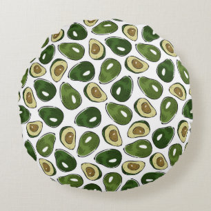 Cojín Redondo Patrón de aguacate
