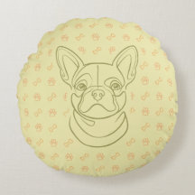 Patrón de arte de línea decorativa de Bulldog Fran