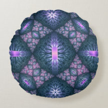 Patrón de arte fractal 3D turquesa rosa púrpura