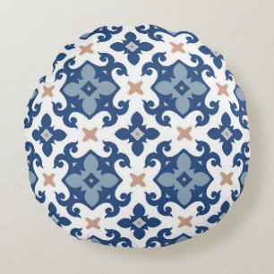 Cojín Redondo Patrón de azulejos de cerámica
