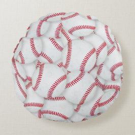 Cojín Redondo Patrón de Baseballs en capas