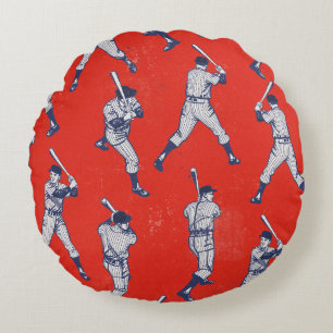 Cojín Redondo Patrón de béisbol vintage