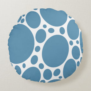 Cojín Redondo Patrón de burbuja azul