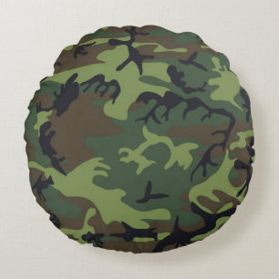 COJÍN REDONDO PATRÓN DE CAMOFLAJE