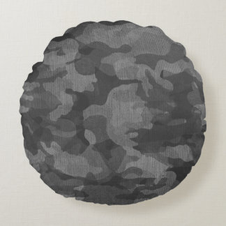 Cojín Redondo Patrón de camuflaje gris