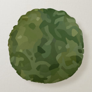 Cojín Redondo Patrón de camuflaje verde oliva