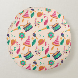 Cojín Redondo Patrón de carnaval