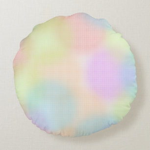 Cojín Redondo Patrón de círculo geométrico de arcoiris colorido
