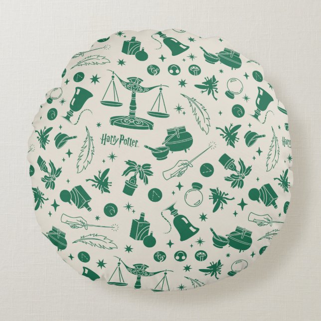 Cojín Redondo Patrón de club de clase HOGWARTS™ (Anverso)