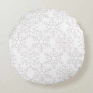 Cojín Redondo Patrón de copo de nieve