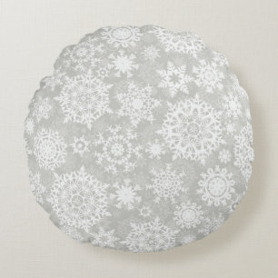 Cojín Redondo Patrón de copo de nieve