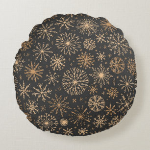 Cojín Redondo Patrón de copo de nieve