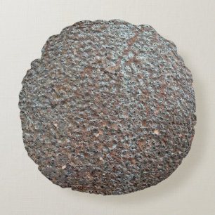 Cojín Redondo Patrón de corrosión metálica marrón