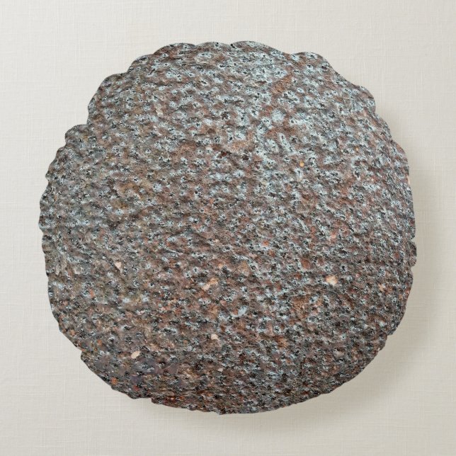 Cojín Redondo Patrón de corrosión Metalizado marrón (Anverso)