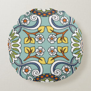 Cojín Redondo Patrón de cosecha de medallón de estilo turco