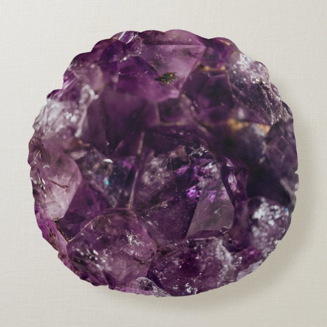 Cojín Redondo Patrón de cristal antimetista (Anverso)
