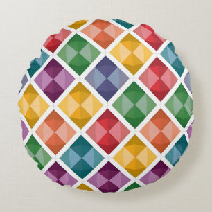 Cojín Redondo Patrón de diamante colorido Tote Bags Geometro vib
