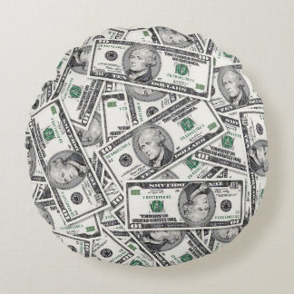 Cojín Redondo Patrón de dinero de billete de $10