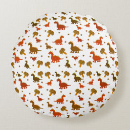 Cojín Redondo Patrón de dinosaurios