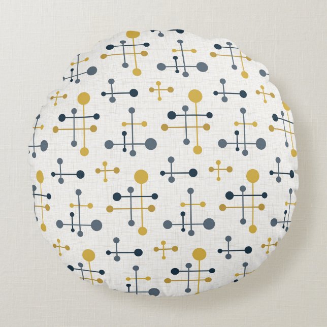 Cojín Redondo Patrón de Edad Atómica de Mediados del Siglo 36 Ma (Anverso)