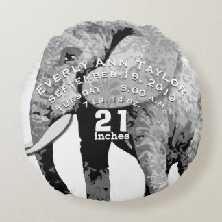 Cojín Redondo Patrón de elefante moderno personalizado