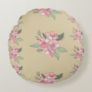 Cojín Redondo Patrón de elegancia floral